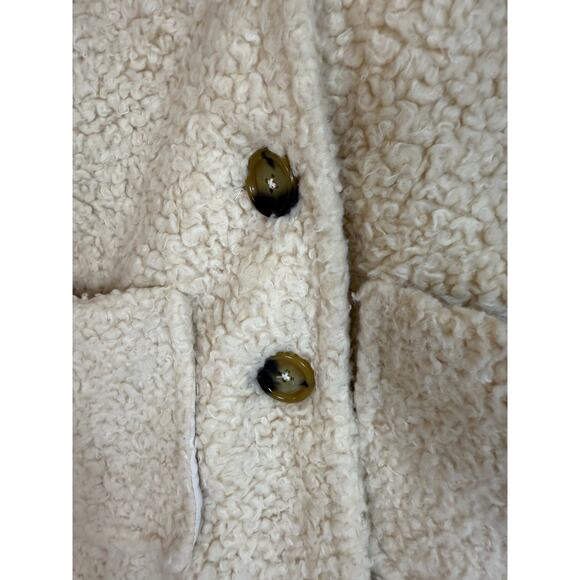 Free People Runway Popular Soft Teddy Bear Faux Fur Ivory Sherpa Coat XS/S*(see) - Picture 11 of 15